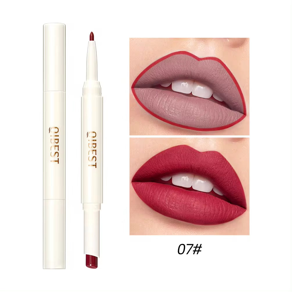 2 in 1 Matte Lipstick Lip Liner Nude Lipliner Makeup Waterproof Lipstick Pen Long Lasting Lip Pencil Makeup Lips Cosmetic