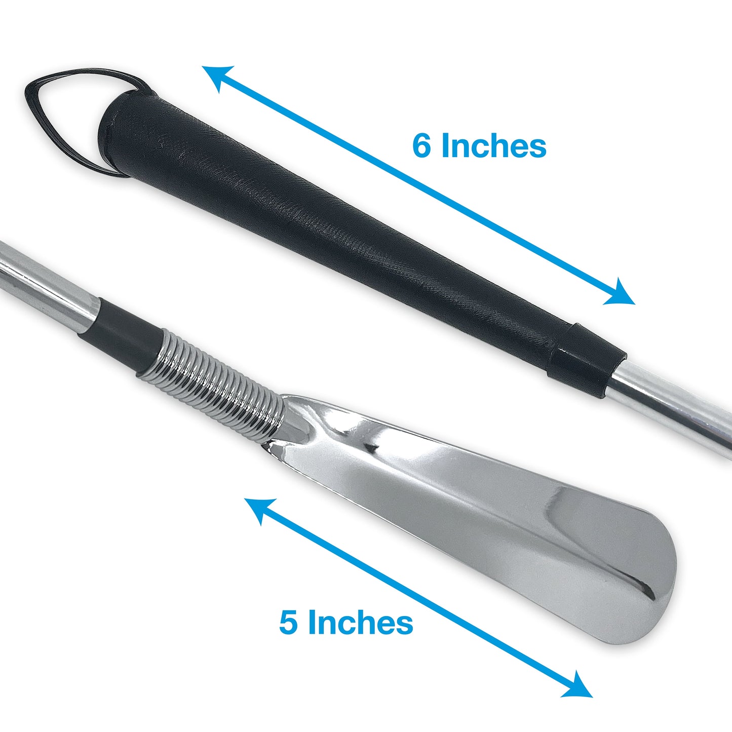 Flexible Shoe Horn Extendable Handle, Metal, 24"