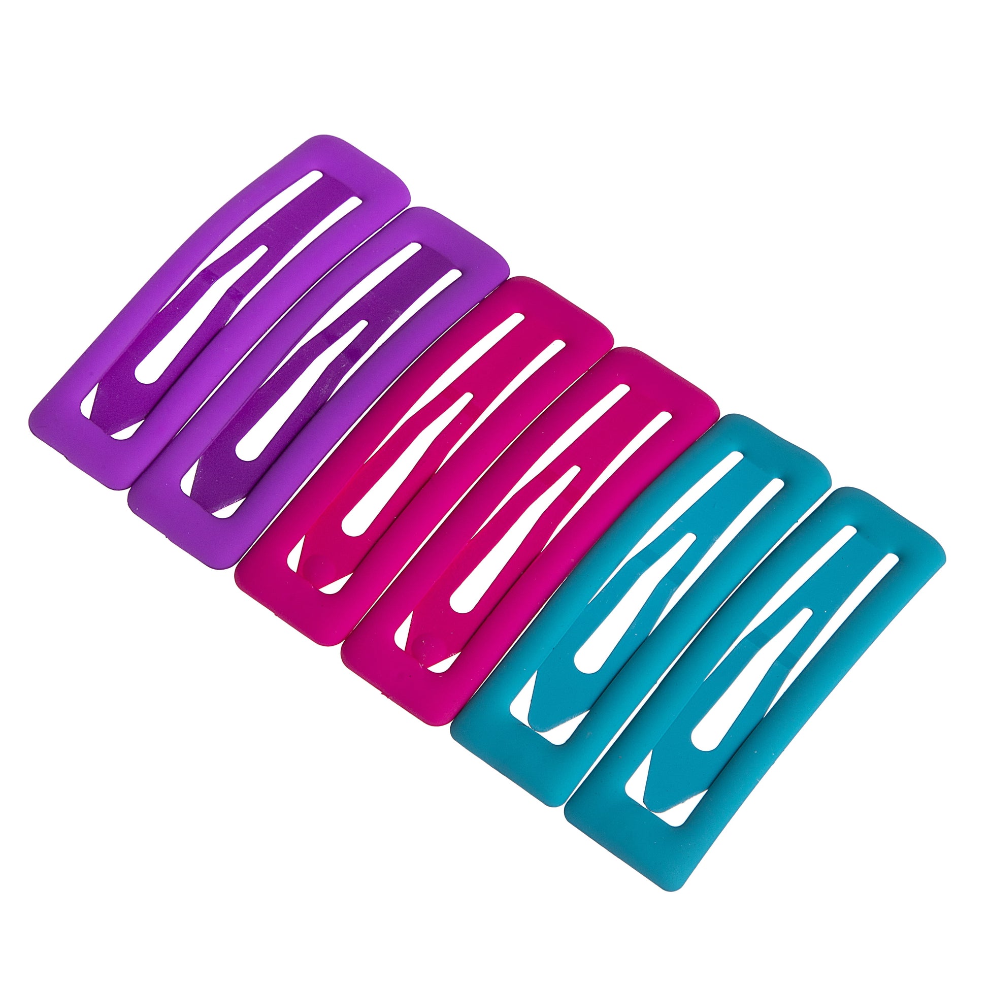 Bright Assorted Colors, Hair Snap Clips, 6 Ct