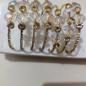 ব্রেসলেট Crystal Design Golden Single Ring / ব্রেসলেট